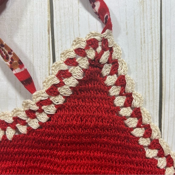 Raga | Boho Retro Festival Coastal Cowgirl Crocheted Smocked Crop Top | M - Picture 8 of 8